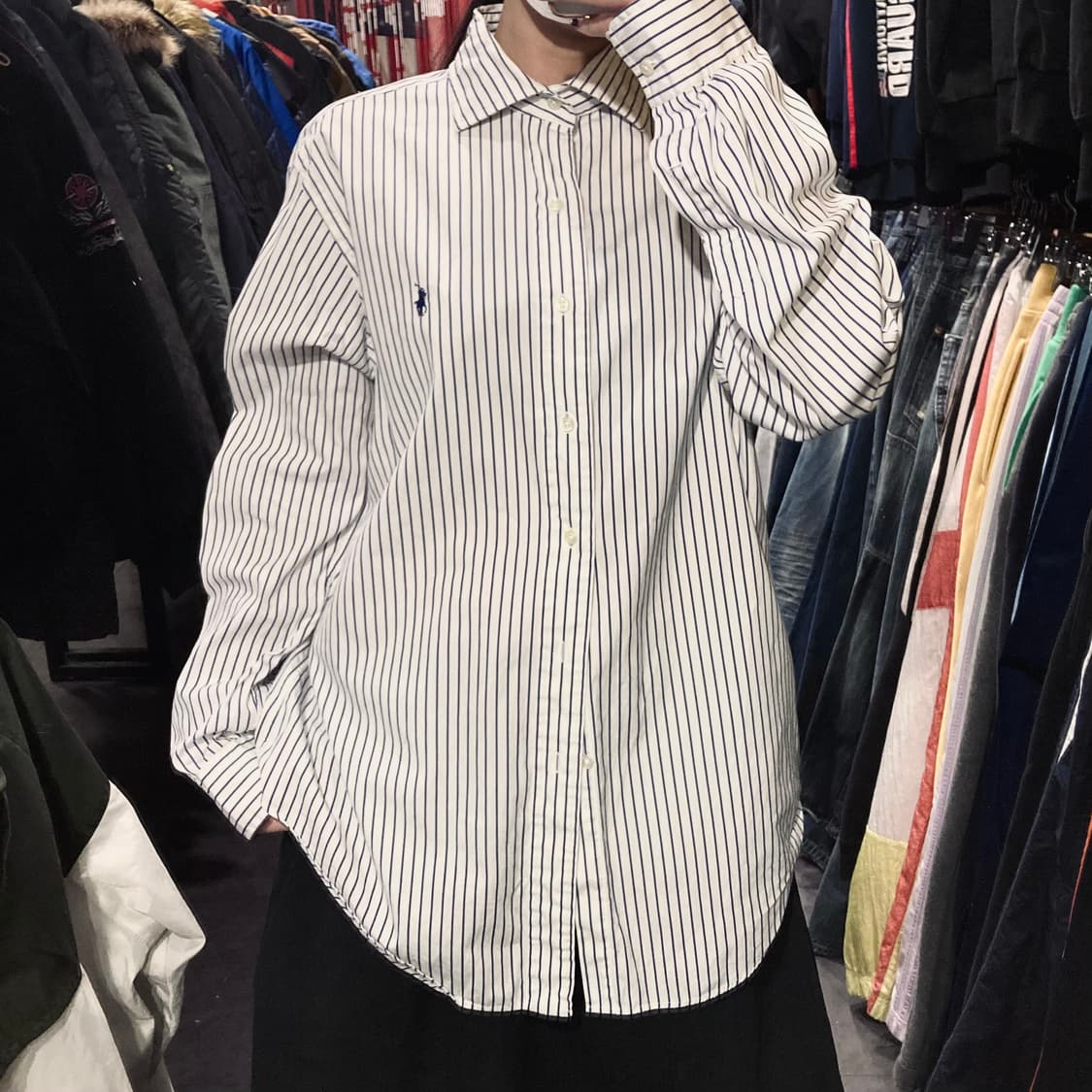 [IM]폴로 랄프로렌 펜슬 스트라이프 블루 셔츠 상품이미지5