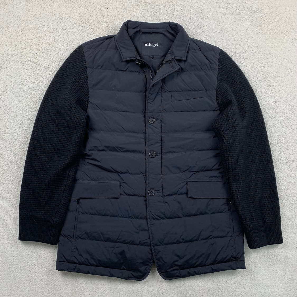 알레그리 니트 슬리브 구스다운 패딩 자켓 블랙 상품이미지1