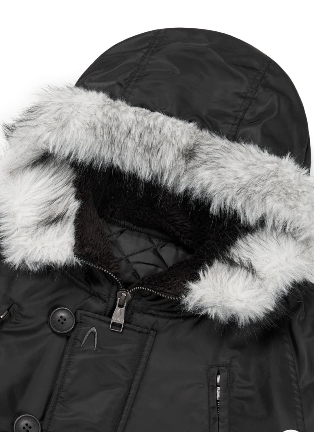 aakam 아캄 Hooded Fur MA-1 Jacket (Black) 상품이미지3