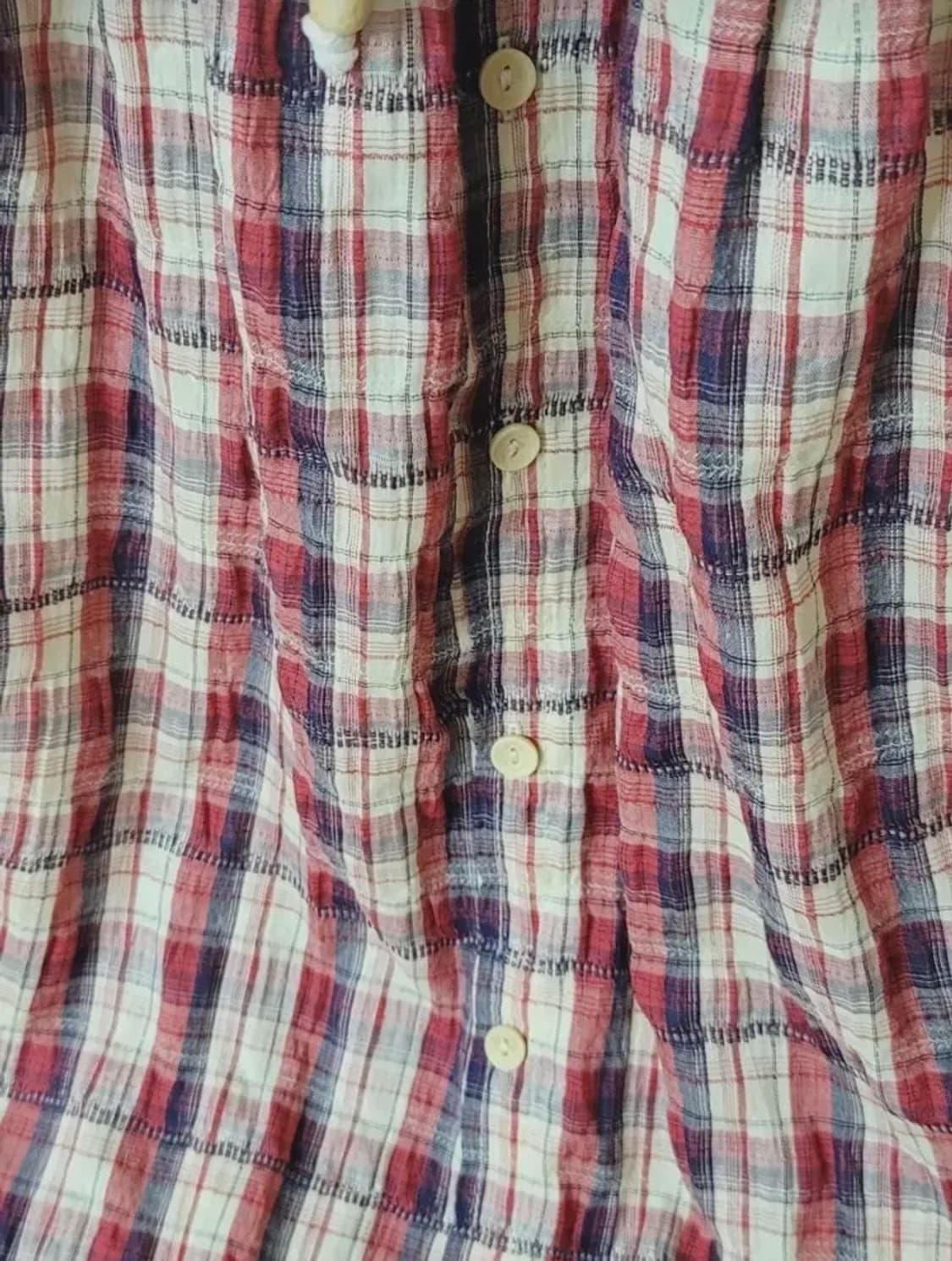 일본빈티지 체크 단추 스커트 상품이미지3