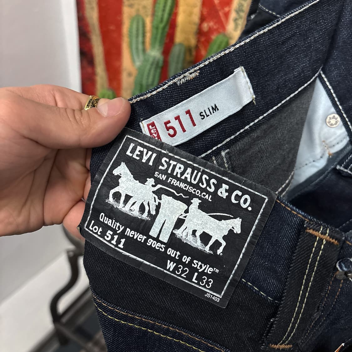 00s 리바이스 재팬라인 511 슬림 새깅핏 생지 데님팬츠 N1199   상품이미지8