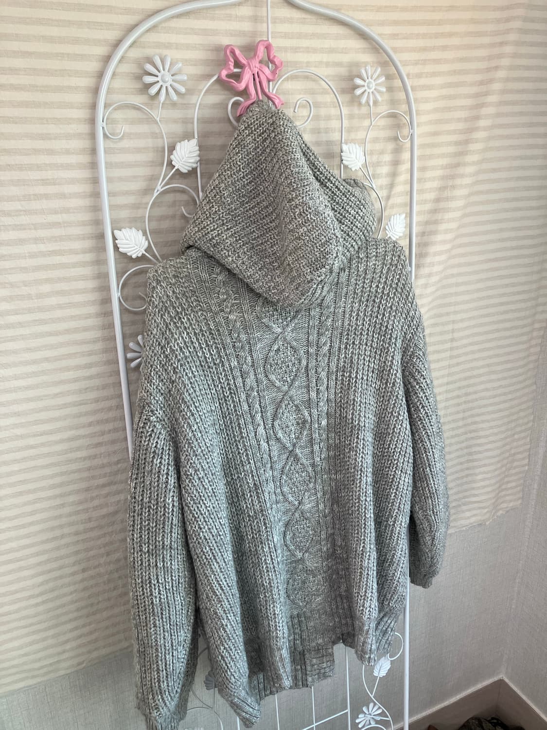 빈티지 그레이 후드 기모 니트 y2k 스트릿 갸루 펑키 일본빈티지 상품이미지6