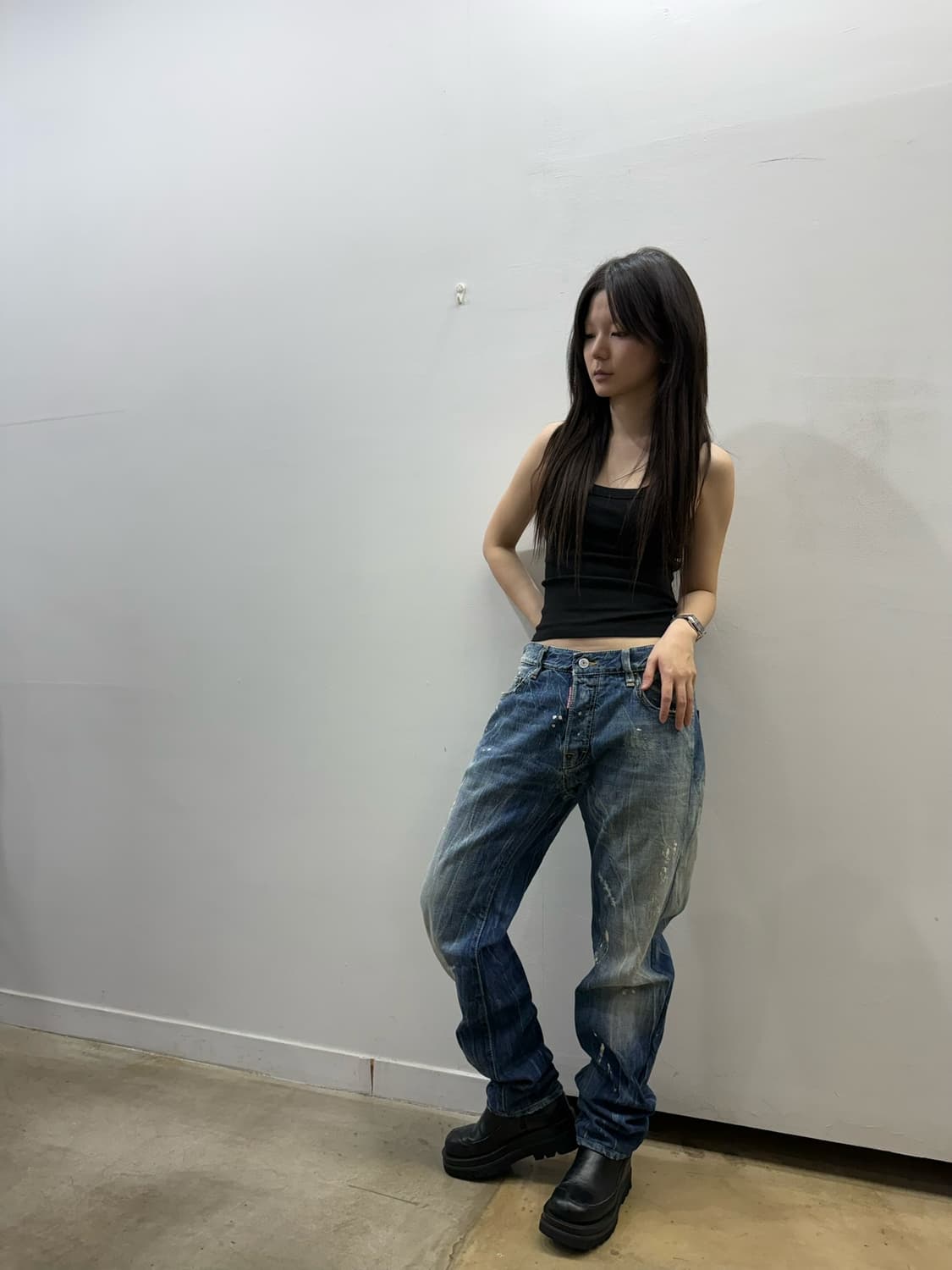 디스퀘어드 워싱 페인팅 데님팬츠 상품이미지5