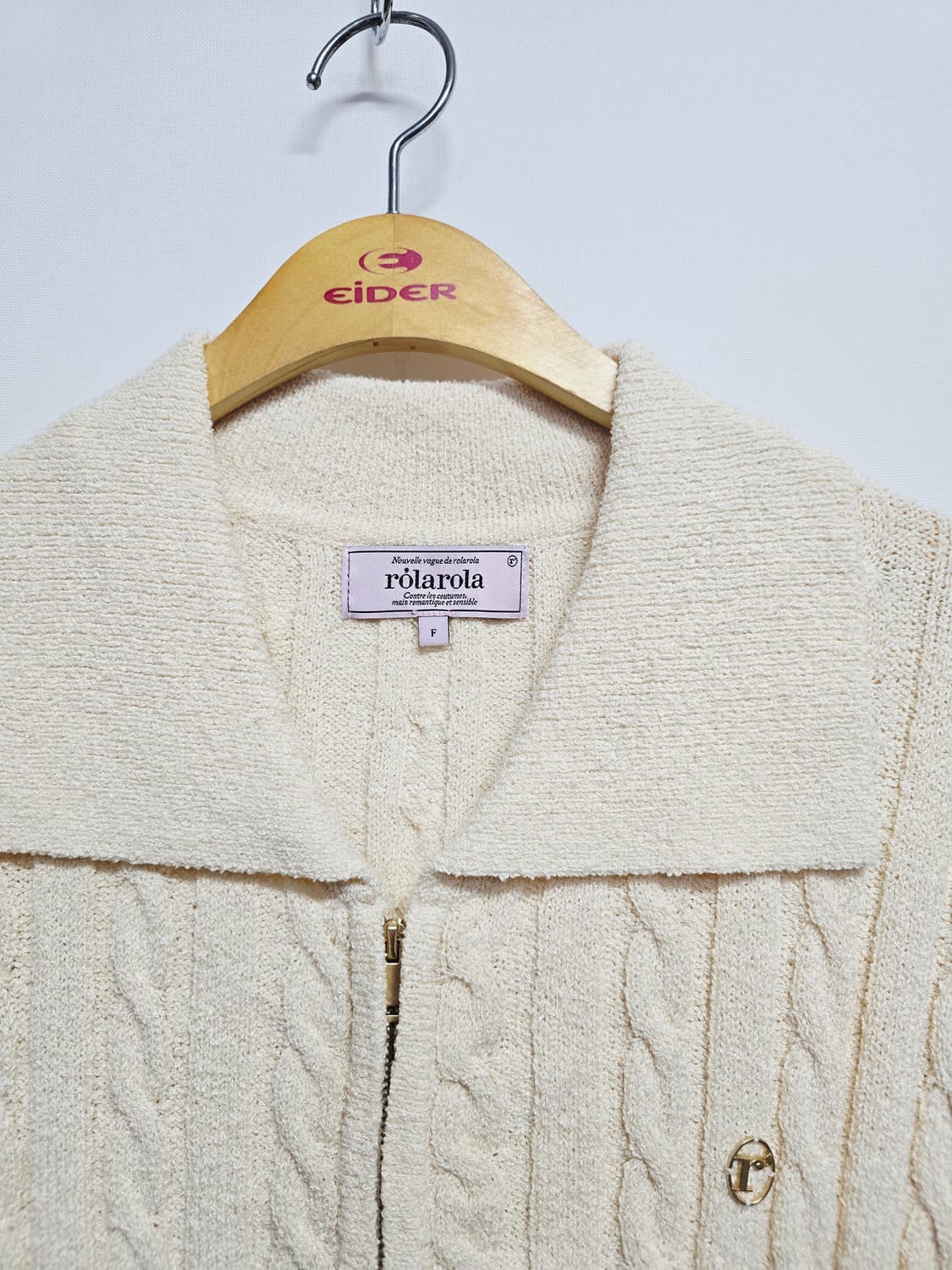 rolarola 꽈배기 반팔 니트 아이보리 상품이미지2