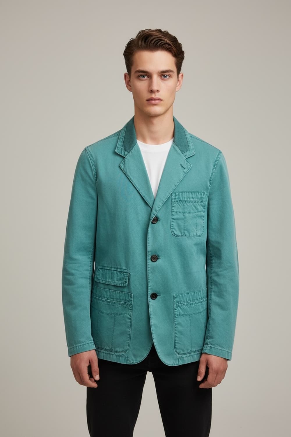 50/ 키톤 가먼트다이드 램스킨 엘보패치 자켓 상품이미지2