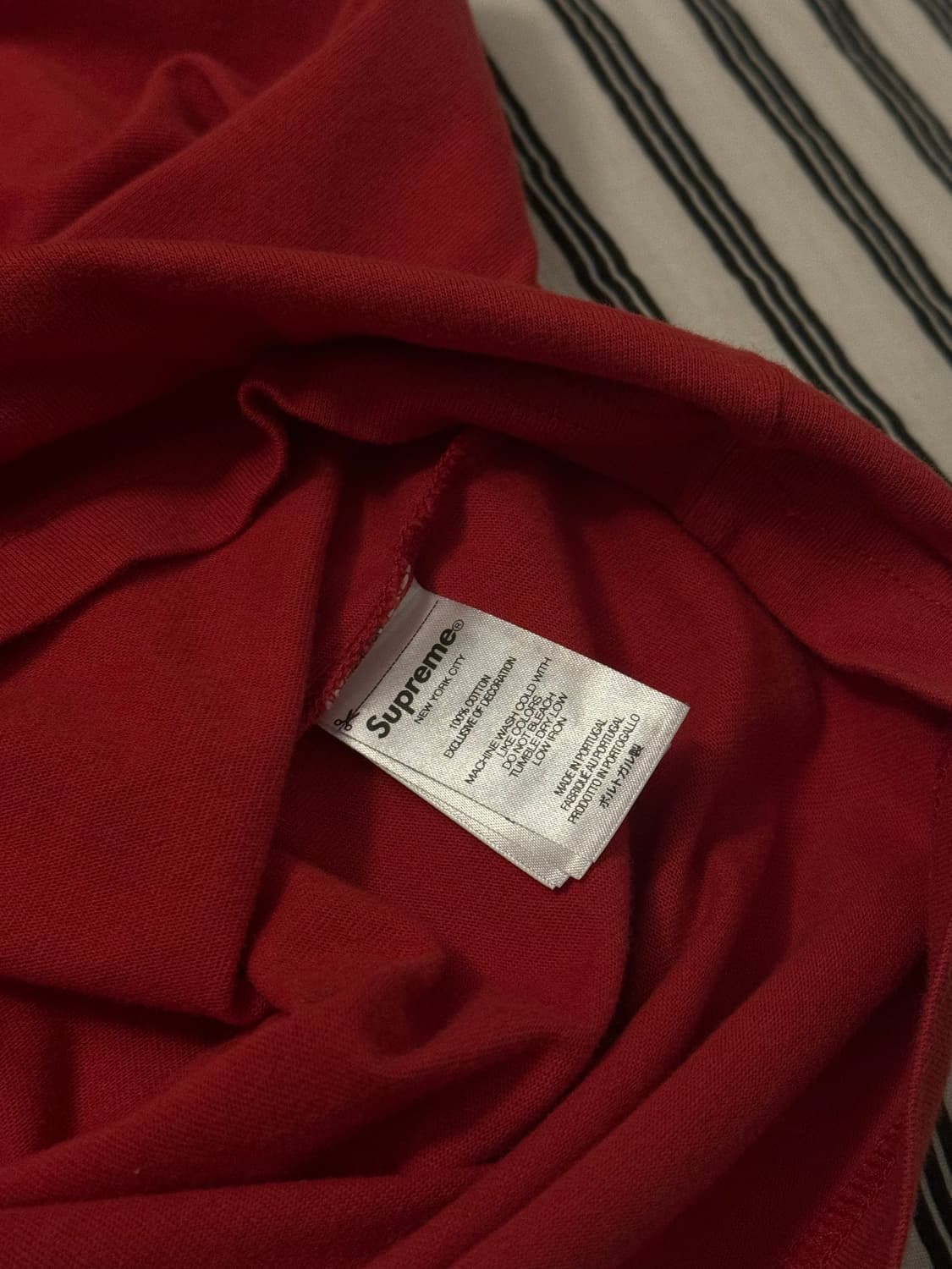 슈프림 스몰 박스 롱슬리브 워시드 레드 상품이미지4