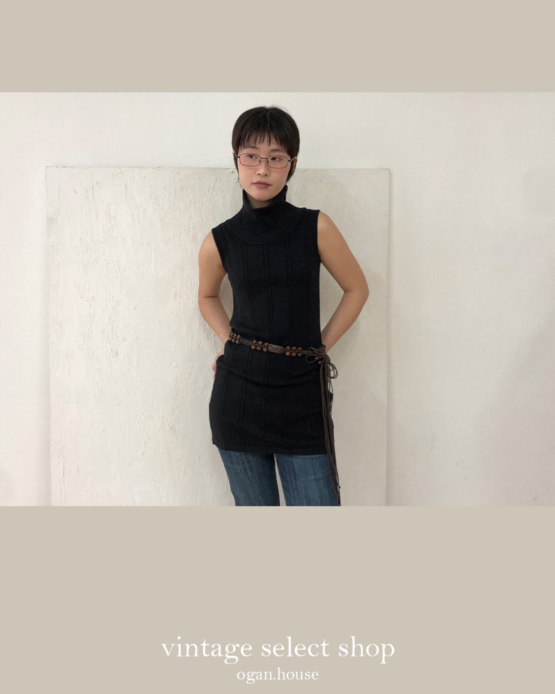 vintage turtleneck sleeveless knit top 상품이미지4