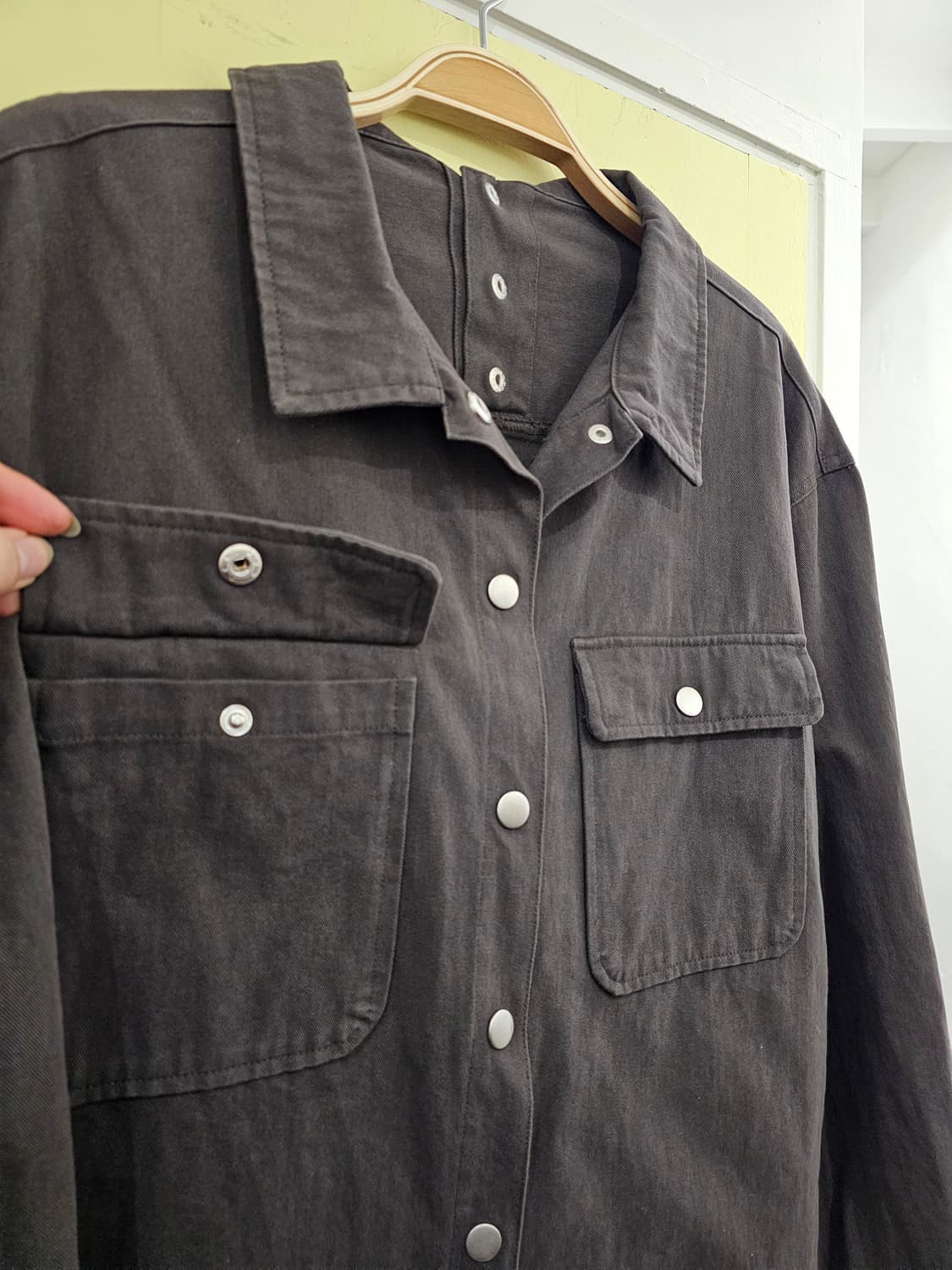 Japan 워시드 딥그레이 아우터 겸 셔츠 상품이미지5