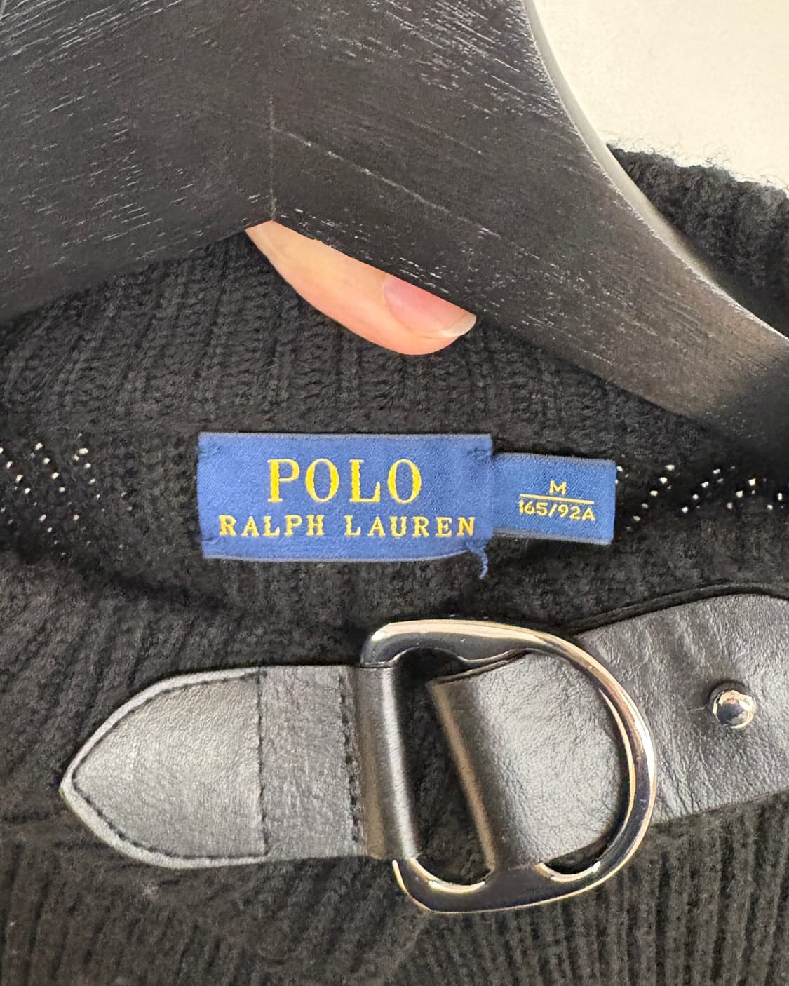 폴로 랄프로렌 블랙 넥 버클 메리노울 가디건 상품이미지7