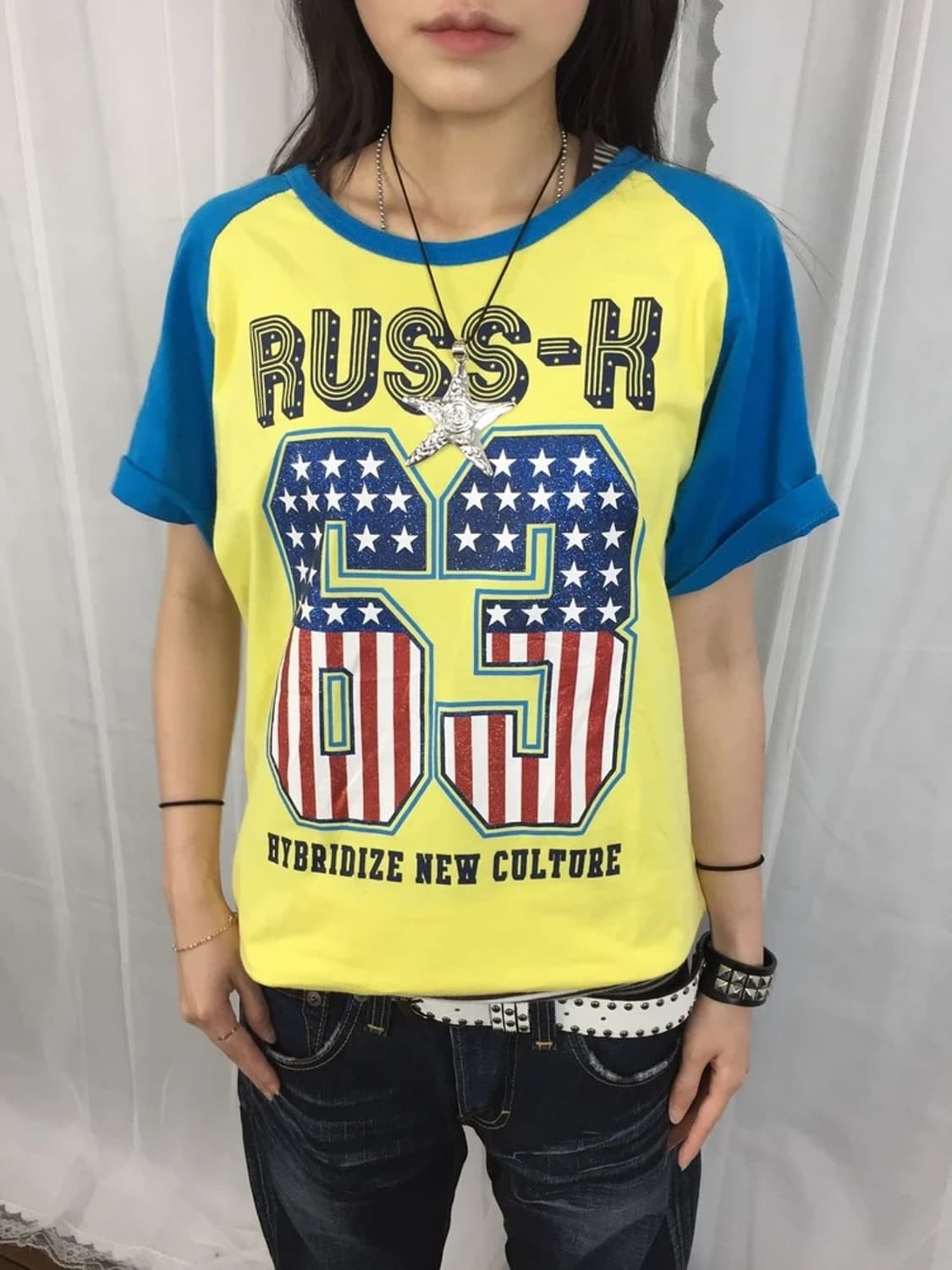 RUSS-K Raglan Graphic Tee Yellow 상품이미지3