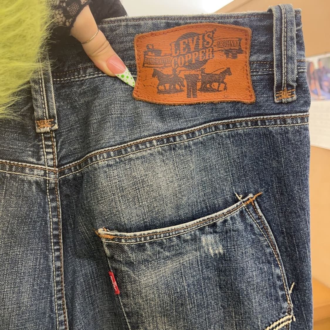 리바이스 쿠퍼 웨스턴 포켓 스티치 워싱 데님팬츠 34인치 C08991 상품이미지5