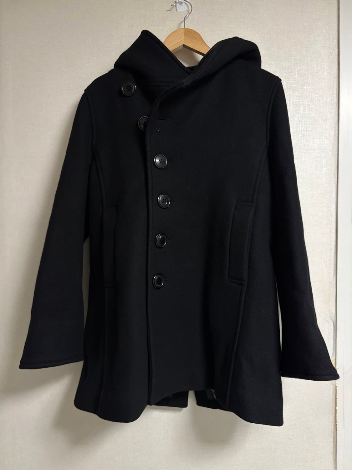 수나오 쿠와하라 버튼 후드 코트 상품이미지2