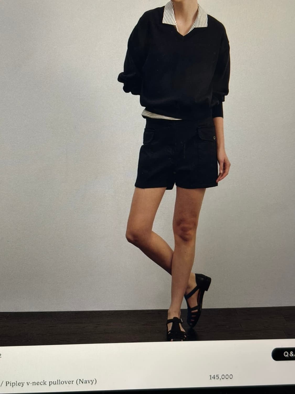 낫띵 리튼 피플리 브이넥 풀오버 니트 네이비 Pipley V-Neck P 상품이미지5