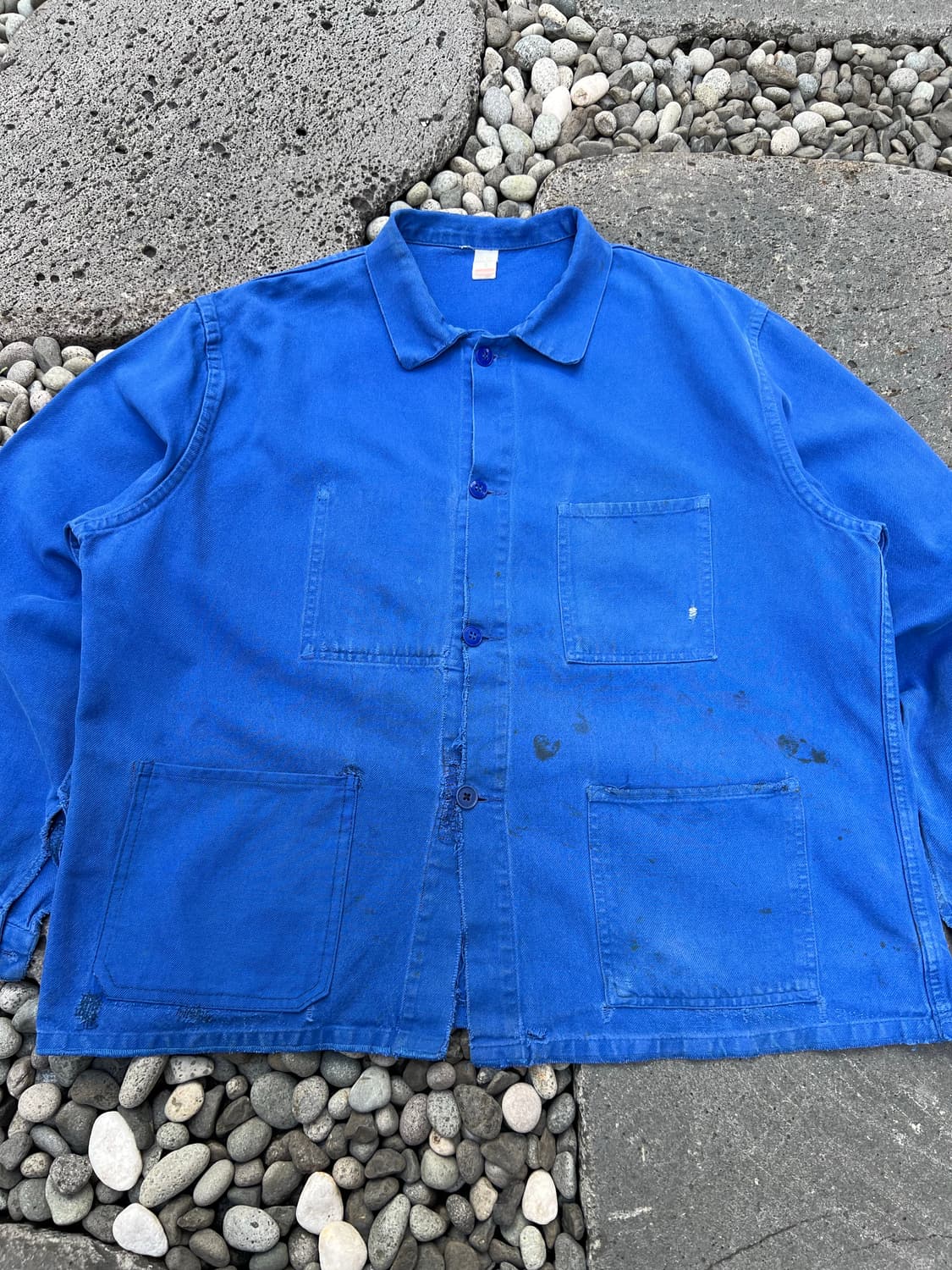 OLD VINTAGE WASHING BLUE FRENCH 프렌치워크자켓 상품이미지3