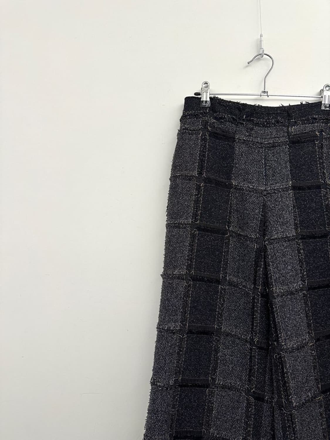 Check trimming mid warm pants / navy 상품이미지3