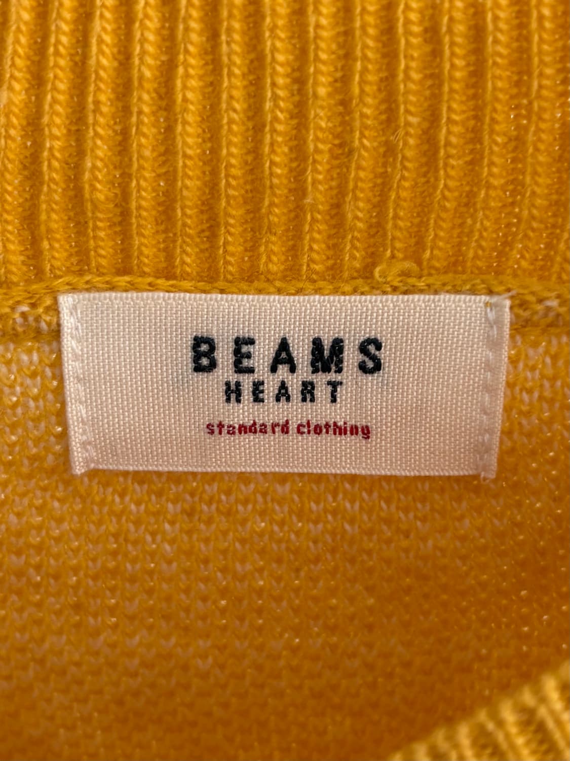 Beams Heart 빔즈하트 옐로우 컬러 자카드 체크 니트 상품이미지2