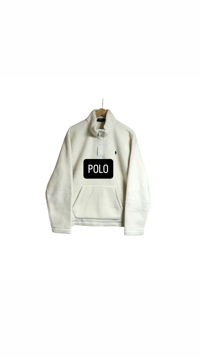 폴로 모크넥 신형라인 큐알정품 아이보리 후리스 반단추 상품이미지1