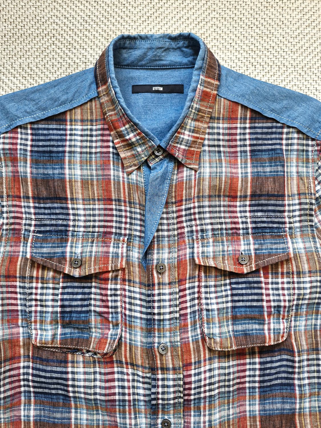 시스템옴므 린넨 체크 셔츠 100 상품이미지1