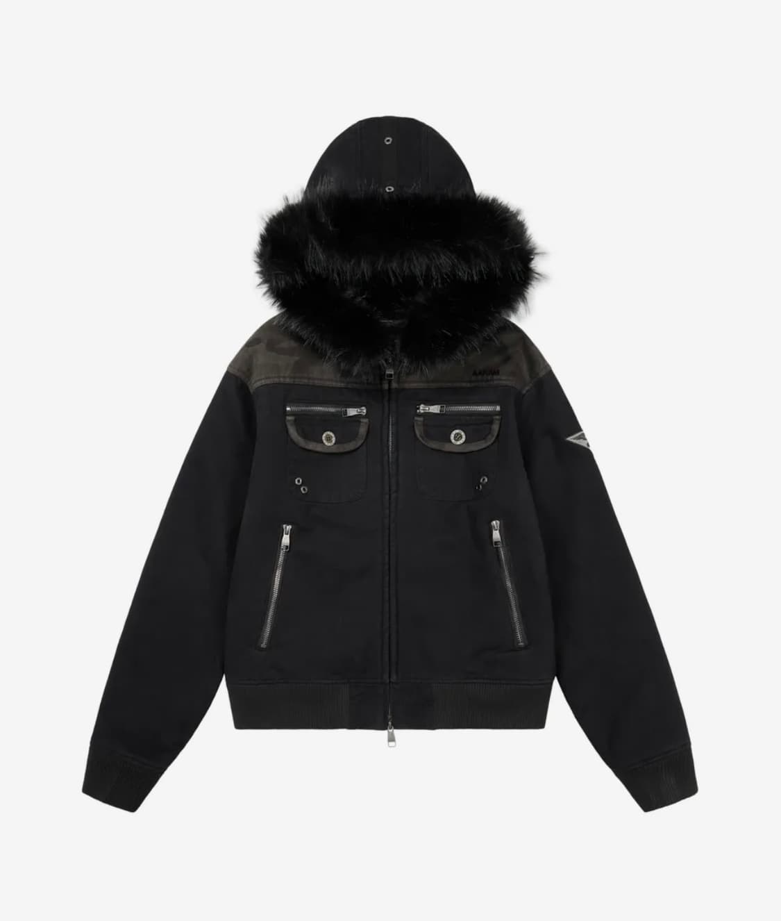 아캄 fur camo contrast jacket 퍼 카모 자켓 상품이미지1