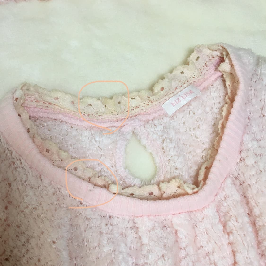 리즈리사 딸기우유 핑크 레이스 폭닥 니트 히메갸루 라떼갸루 핀터 상품이미지2