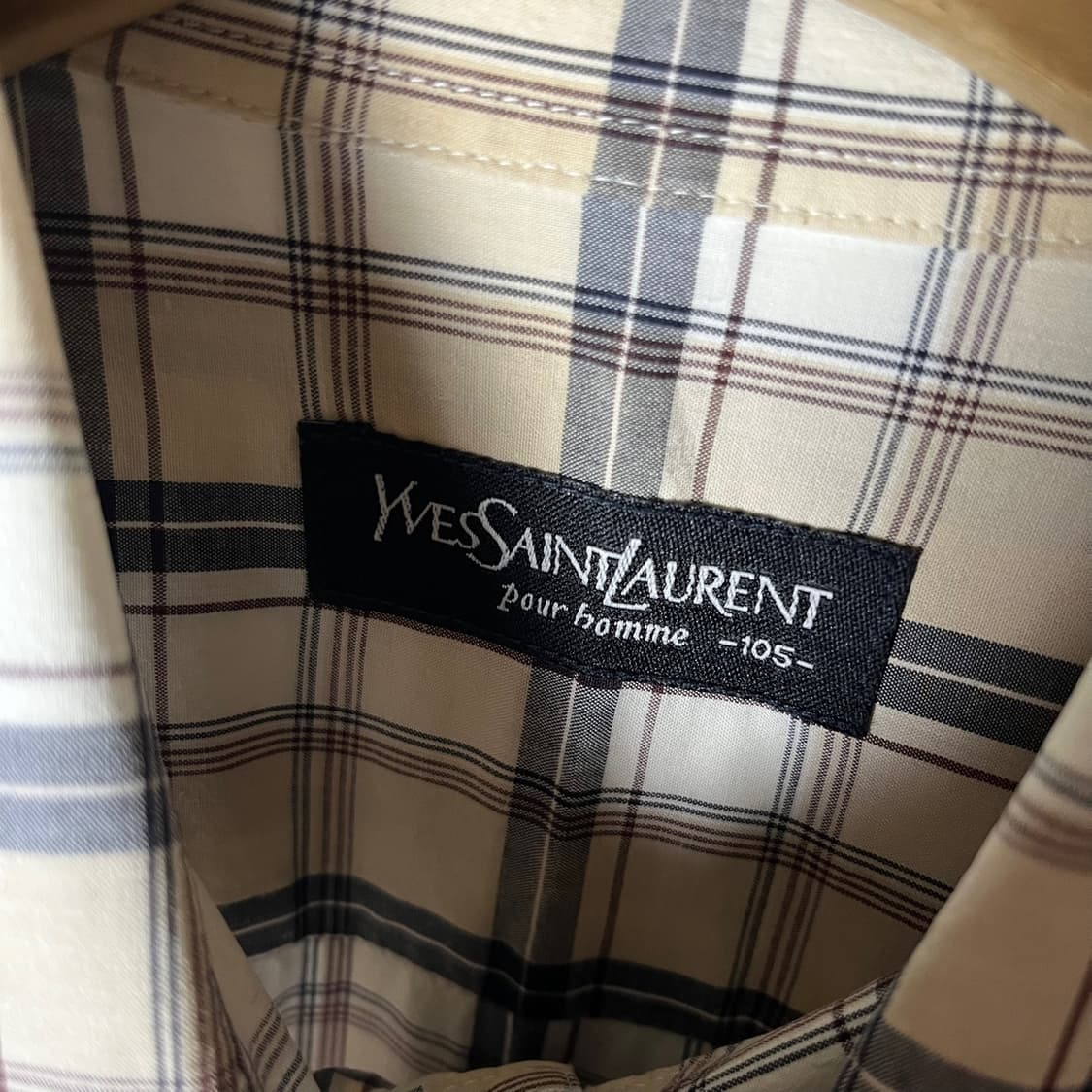 [Ysl Pour Homme] 90's 입생로랑 뿌르옴므 체크 반팔셔츠 상품이미지4