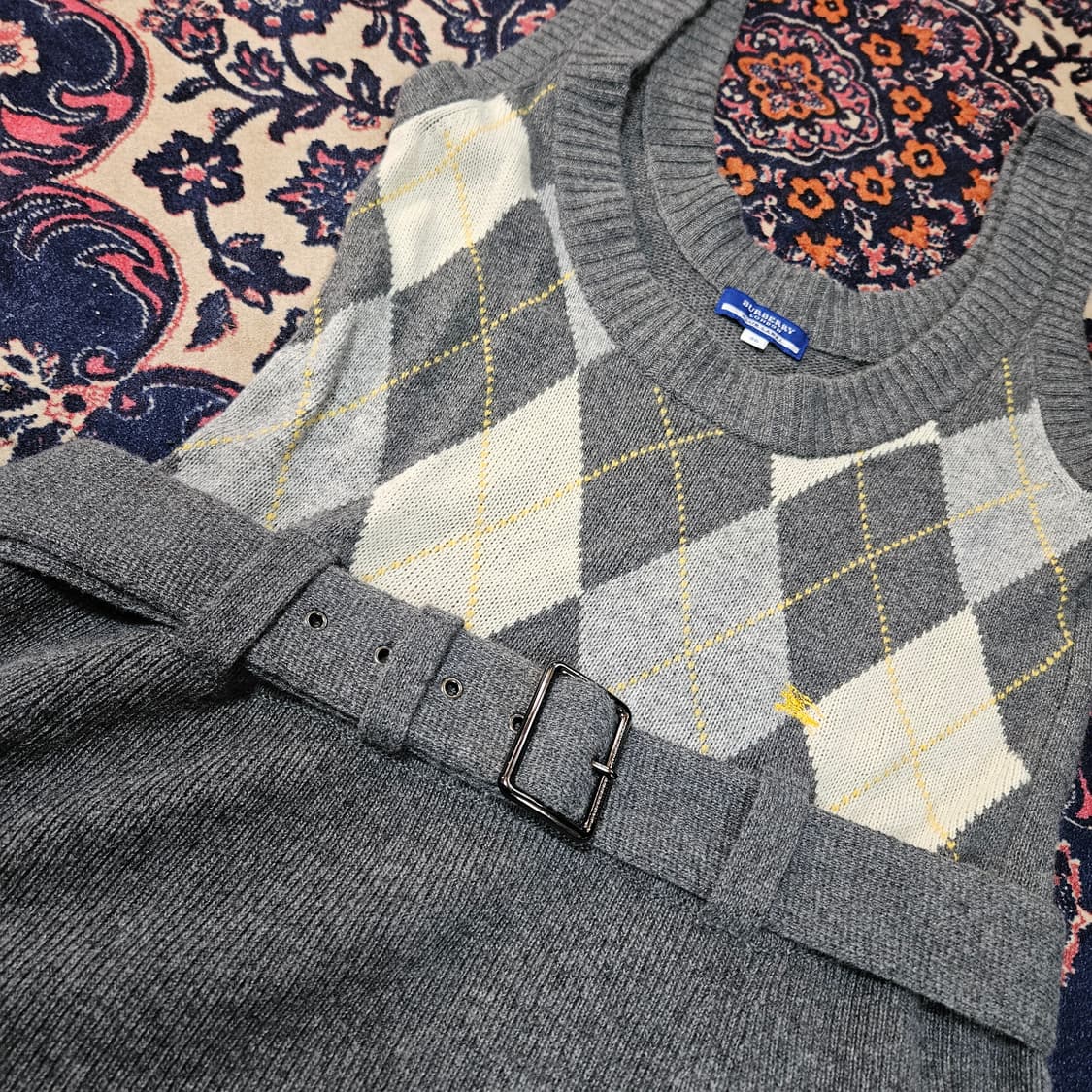 버버리(Burberry) 블루라벨 아가일 벨티드 미니 원피스 38size 상품이미지2