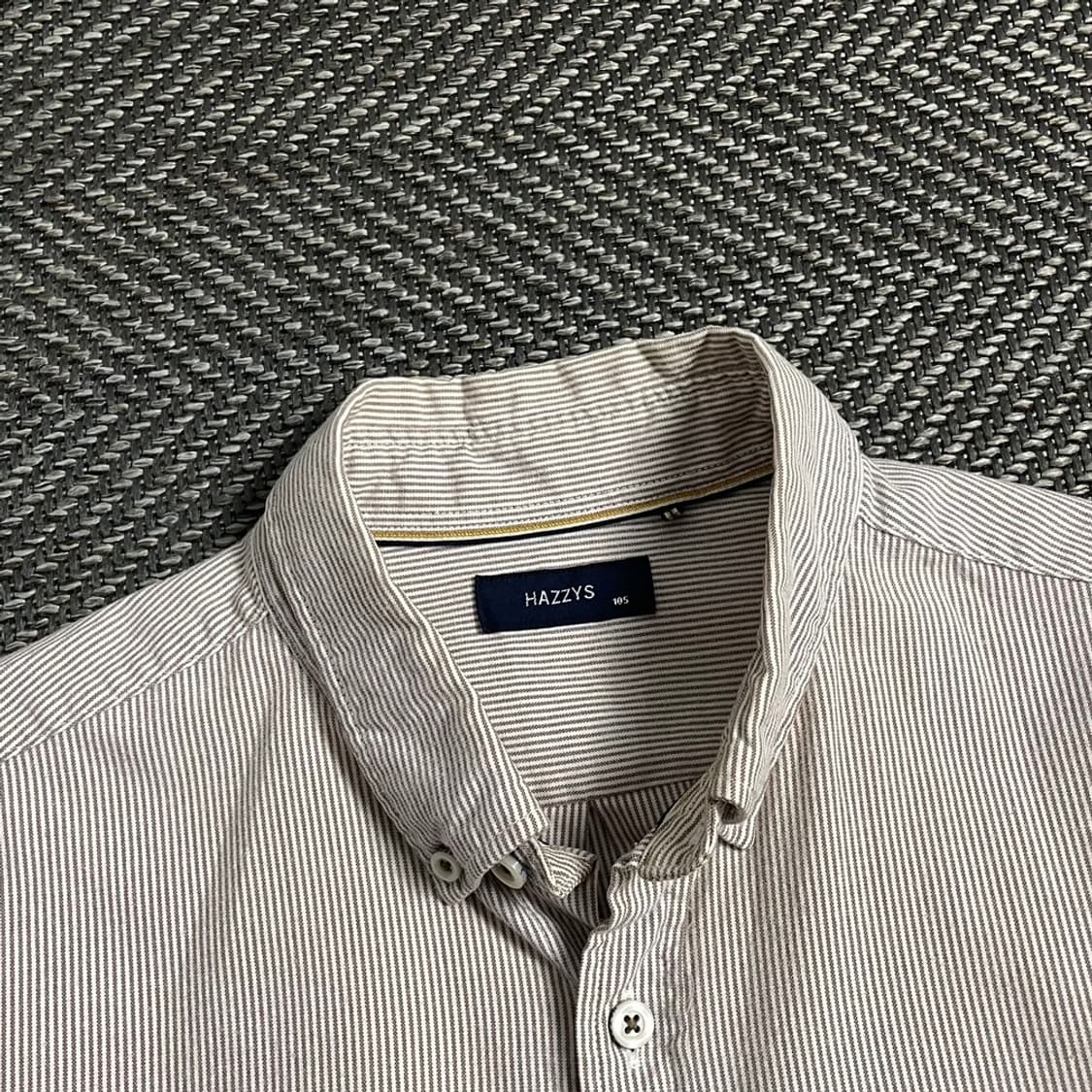 헤지스 자수로고 베이직 스트라이프 혼방 셔츠y 4618 상품이미지6