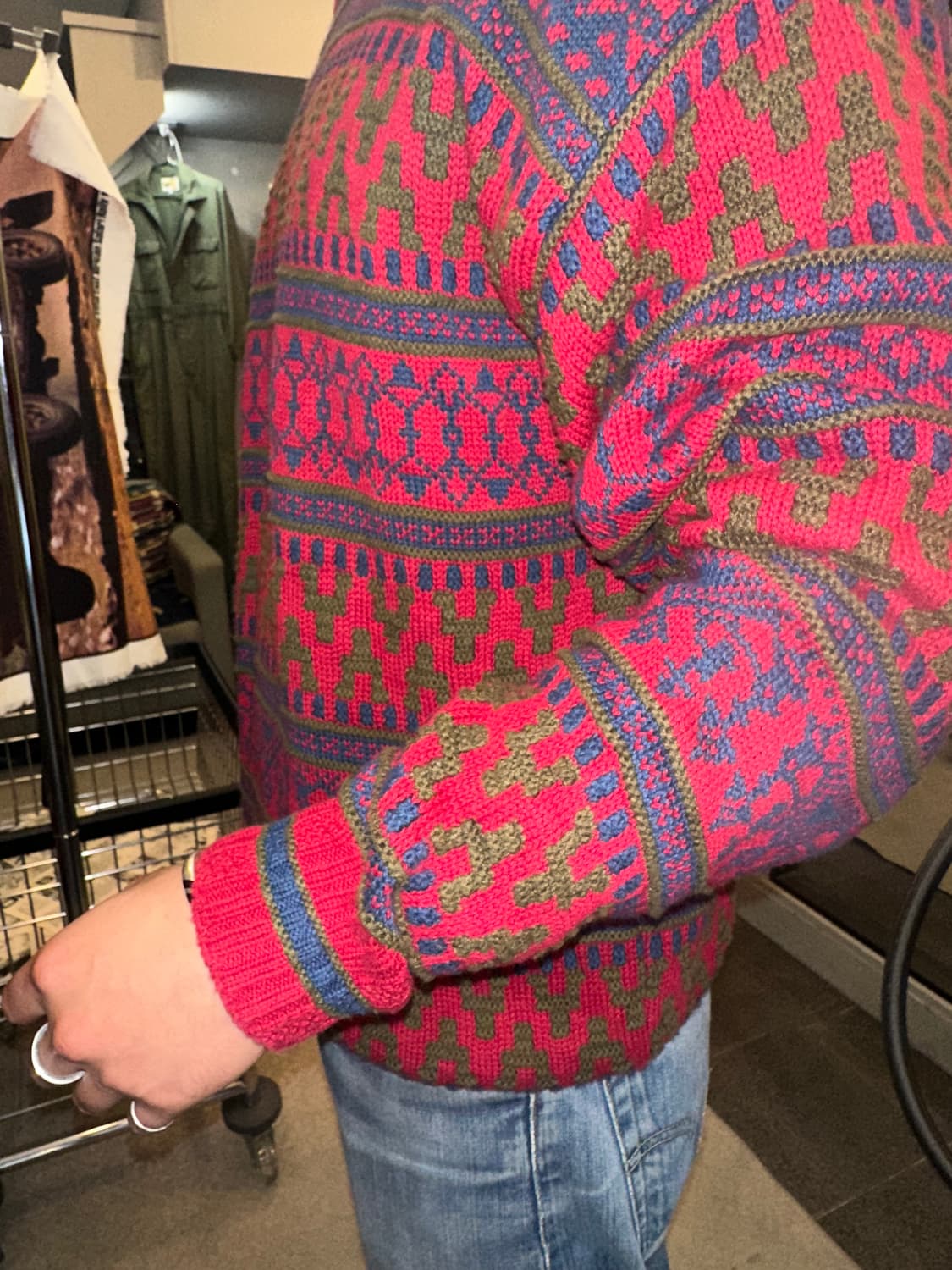 80’s Christian Dior ethnic cotton knit 상품이미지6