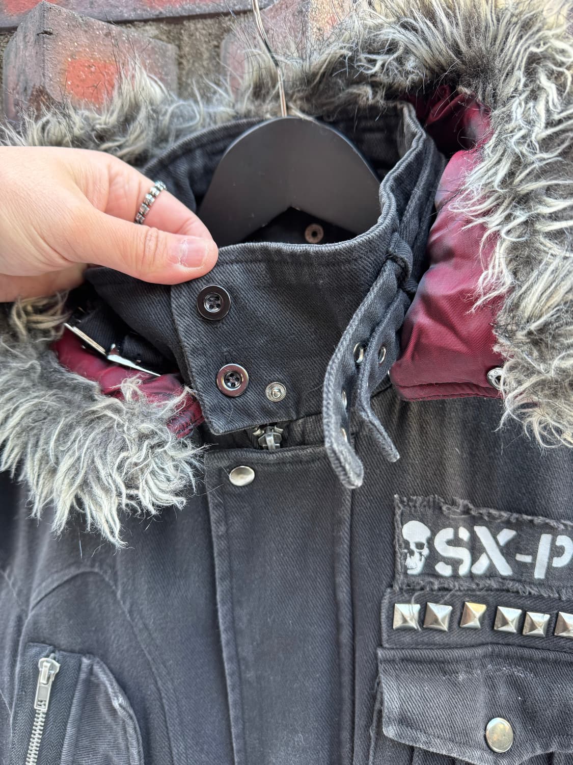 sexpot revenge 고딕 펑크 퍼 후드 자켓  상품이미지5