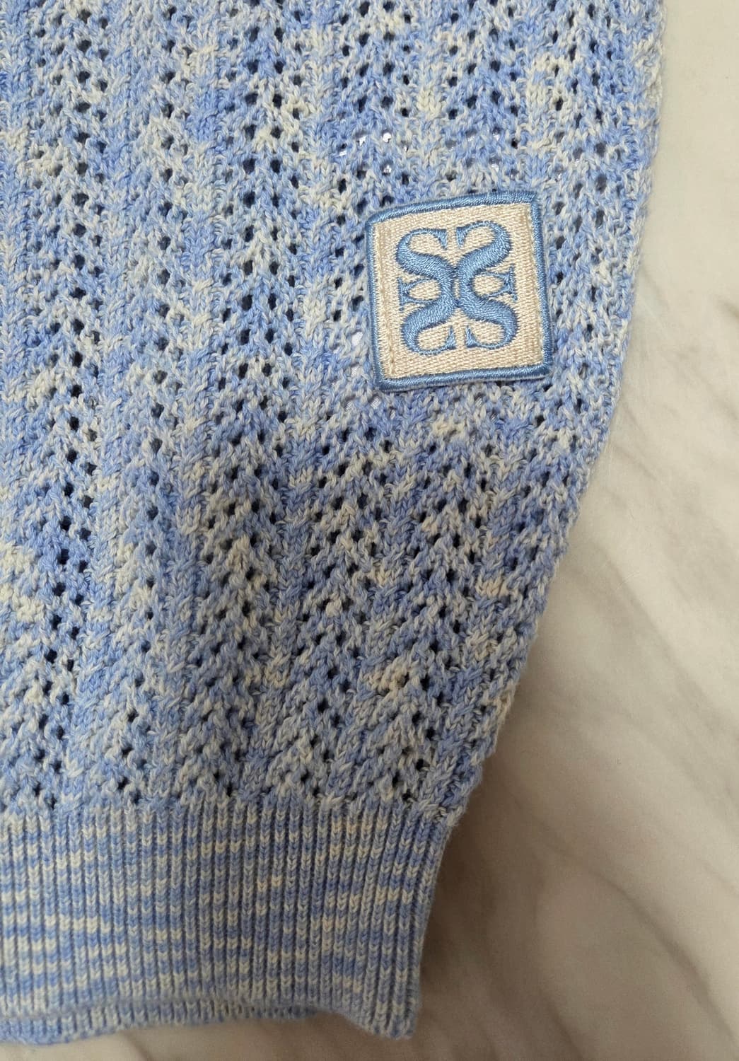 세터 내츄럴 메쉬드 니트 블루 상품이미지4