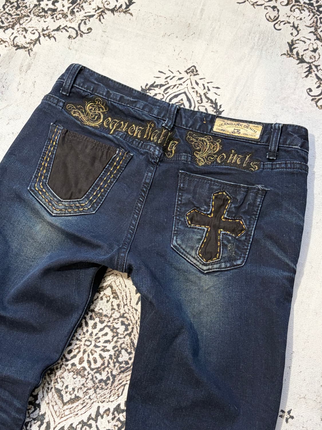 00's back cross lettering pants 상품이미지4