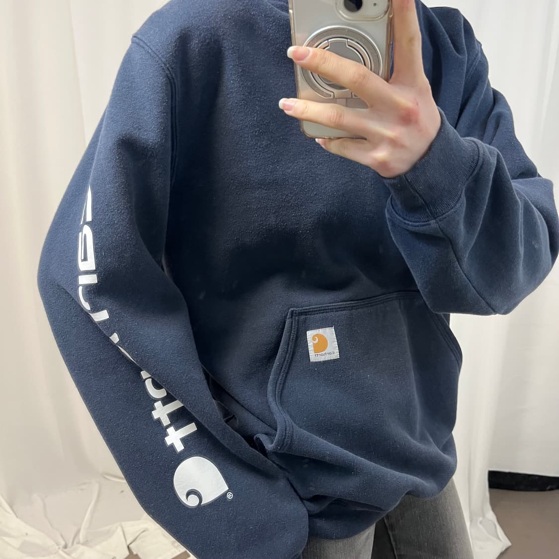 Carhartt Navy Hoodie 상품이미지3