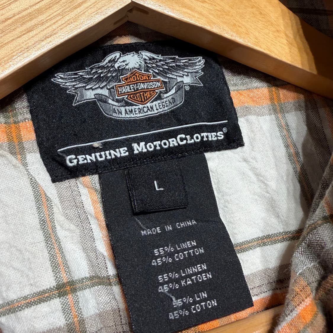 할리데이비슨 린넨 코튼 민소매 셔츠 L 플란넬 상품이미지5