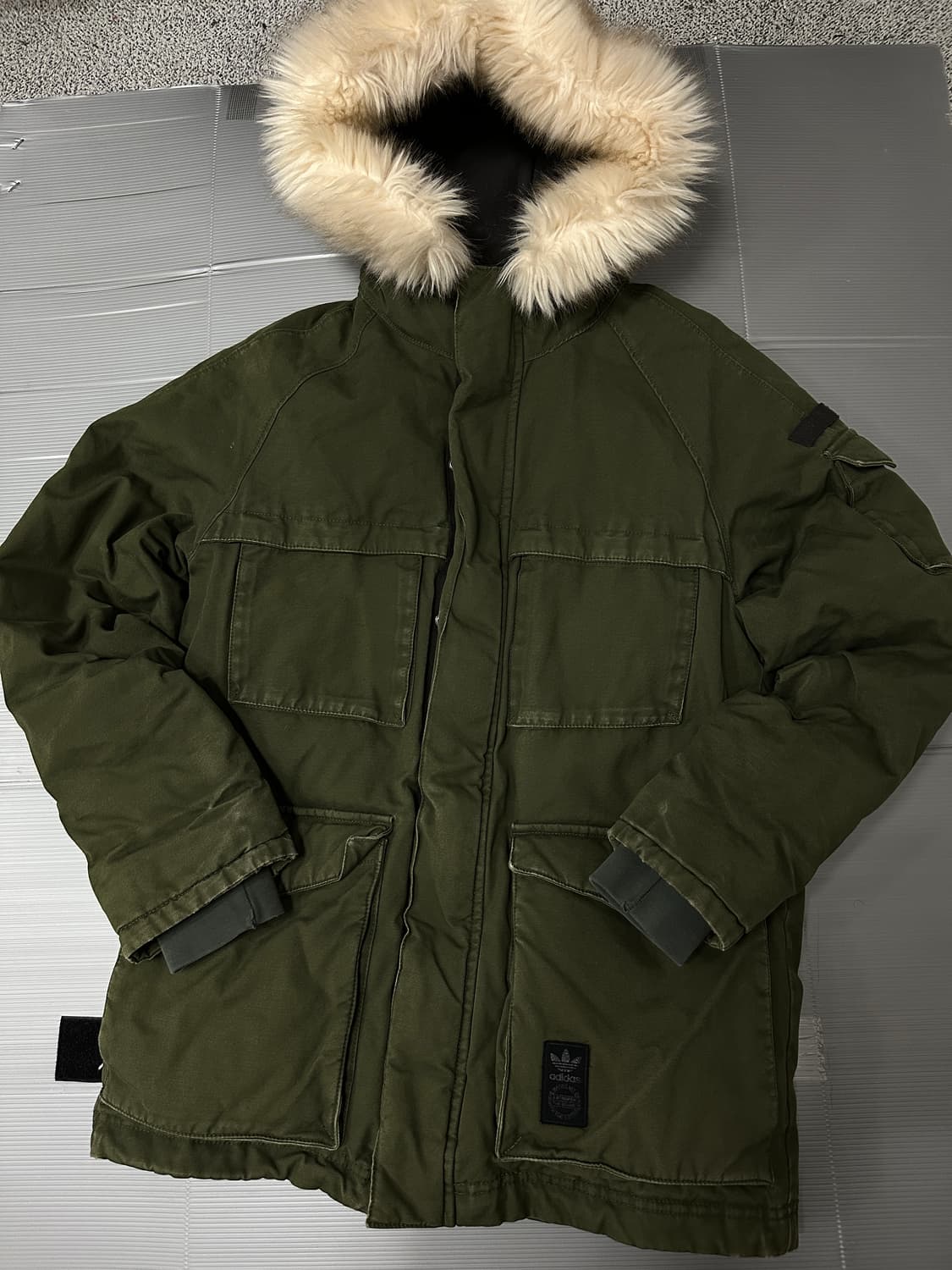 아디다스 밀리터리 덕다운 패딩 야상 카키 95 상품이미지1