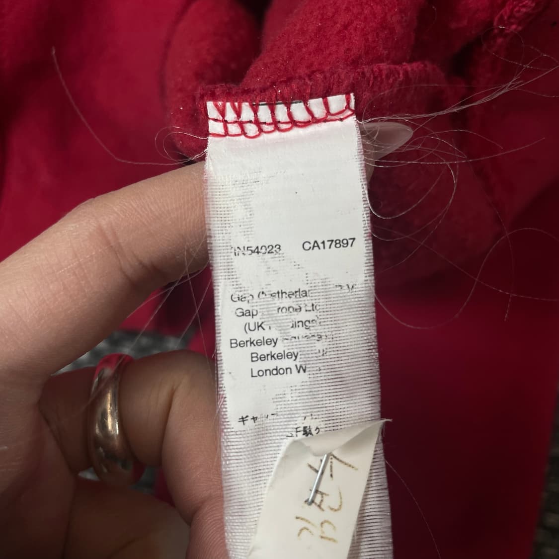 GAP 갭 레드 후드티 M 상품이미지5