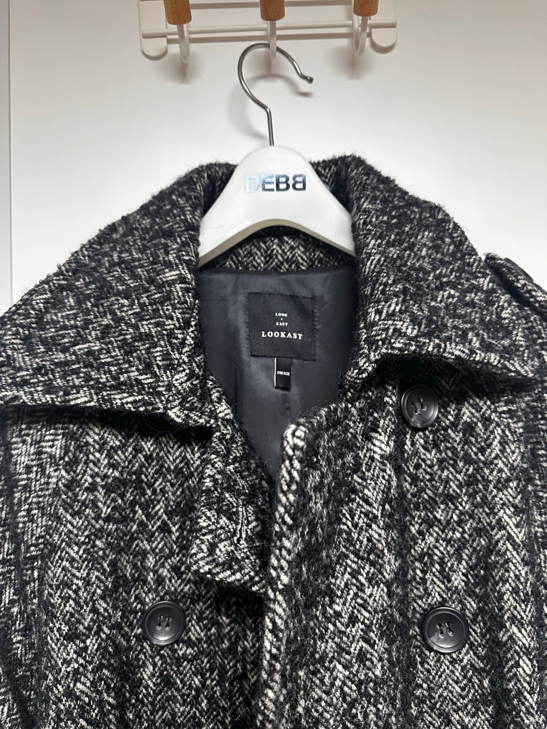 룩캐스트 헤링본 벨티드 코트 상품이미지3