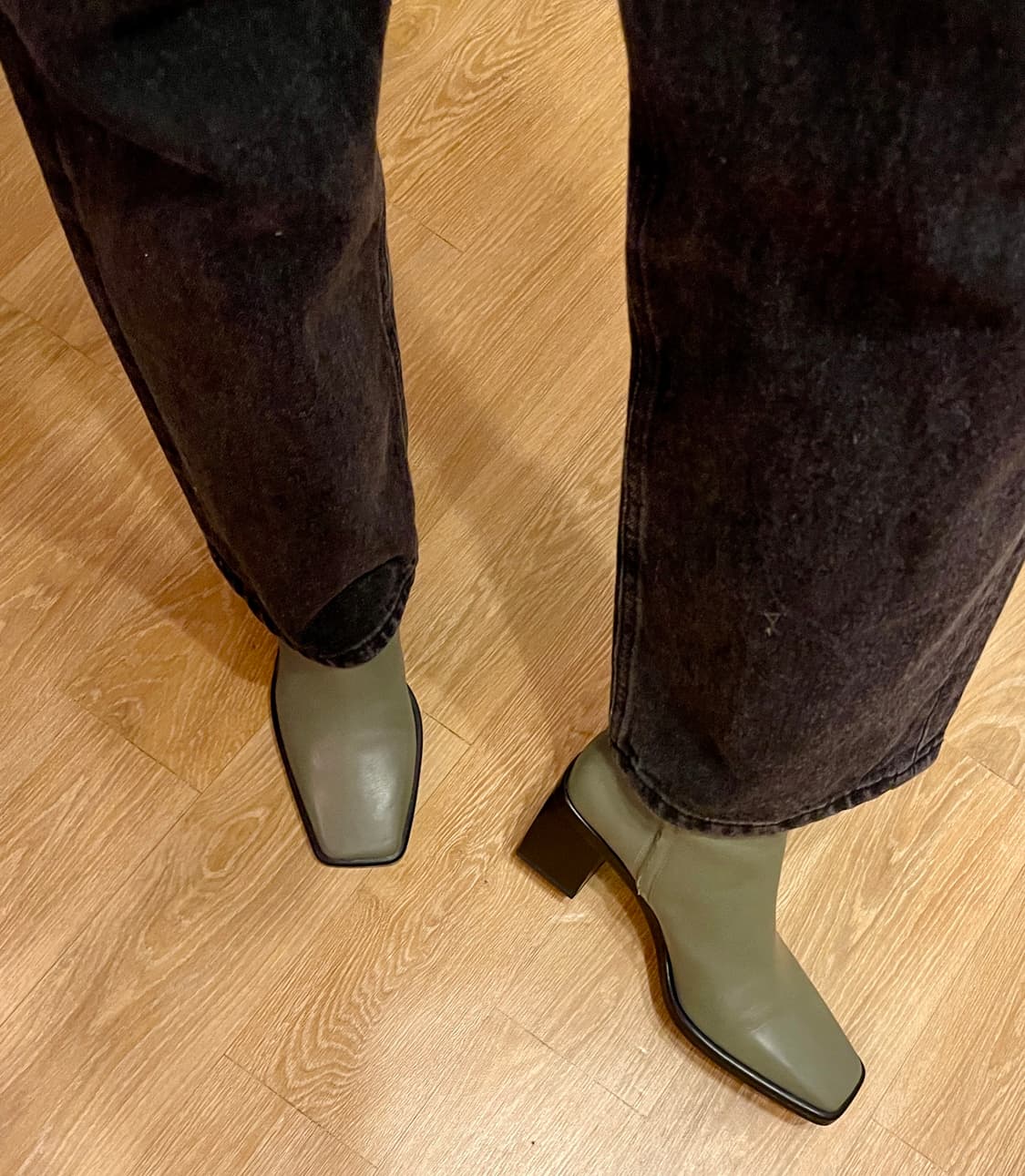 자라 ZARA 올리브 그린 앵클 부츠 37(240) 상품이미지6