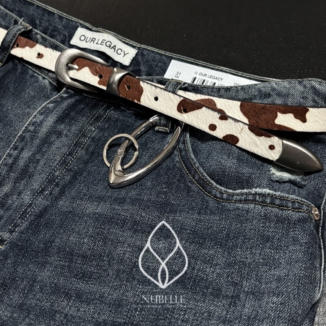 🌗 Cow hair western belt / 카우 웨스턴 소가죽 벨트 상품이미지1