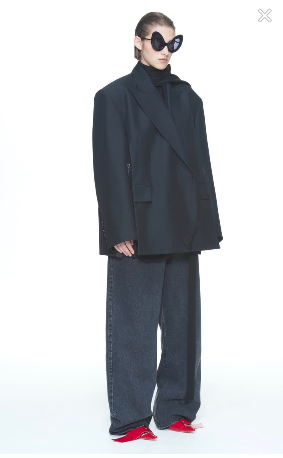 새상품) PUSHBUTTON 푸시버튼 블랙 스트랩 디테일 오버사이즈 자켓 상품이미지2