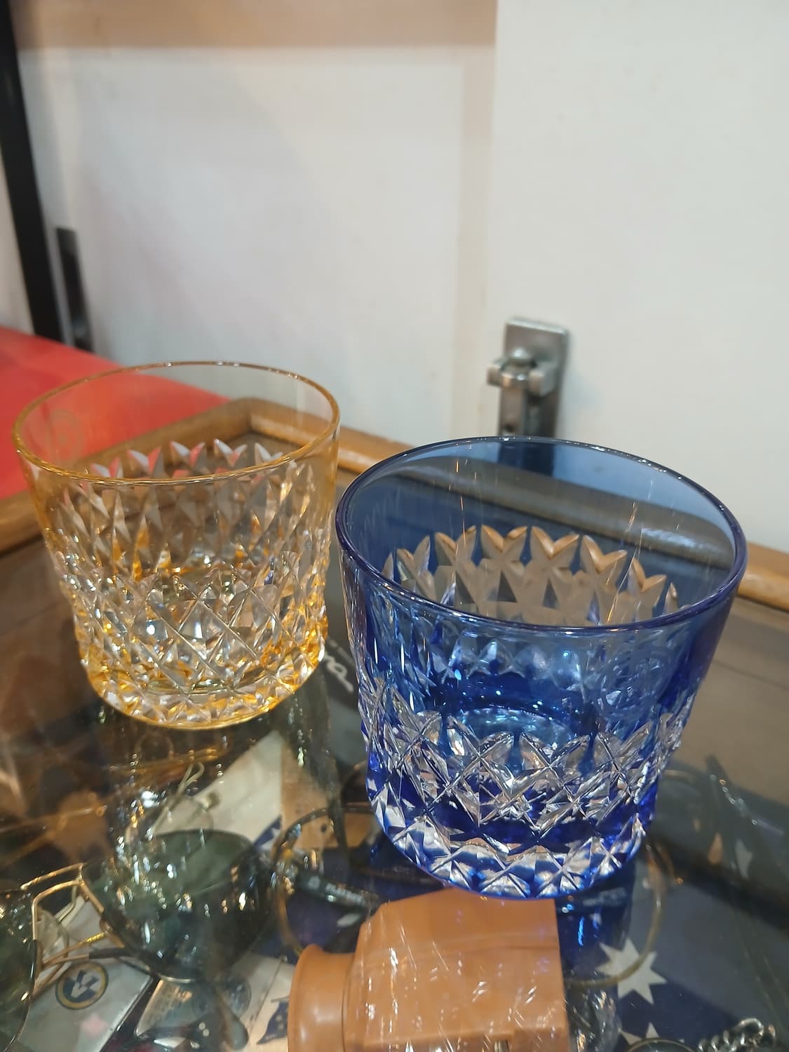 빈티지 일본 카가미 크리스탈 에도 키리코 위스키잔 상품이미지1