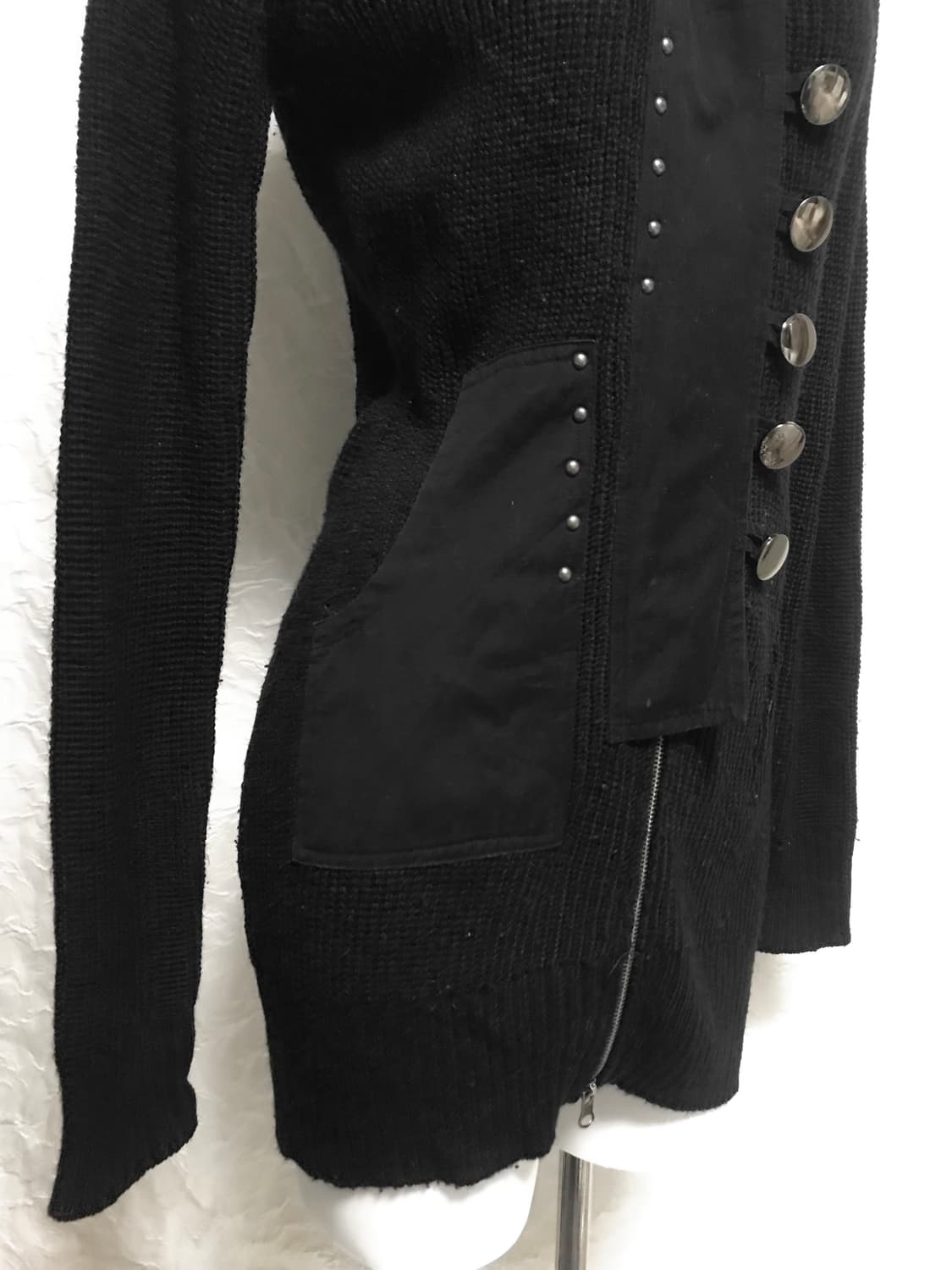 택포•빈티지 black peace now 펑크 고딕 투웨이 롱 후드 집업 상품이미지5