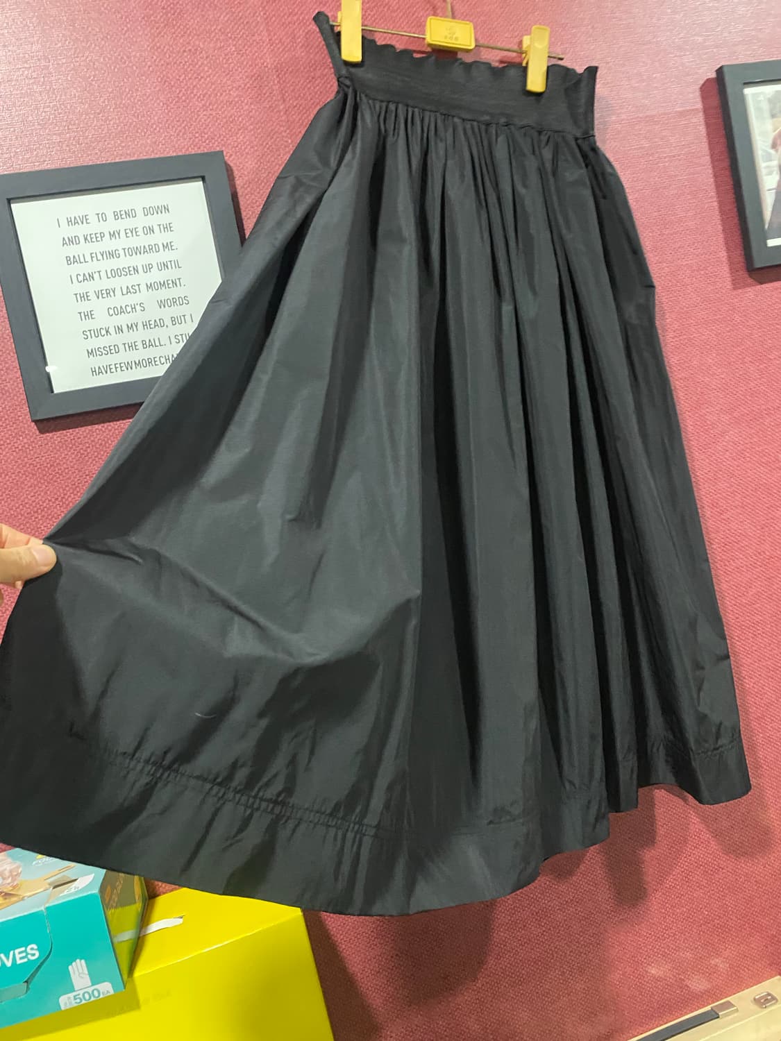 검정 롱 플레어 스커트 상품이미지2