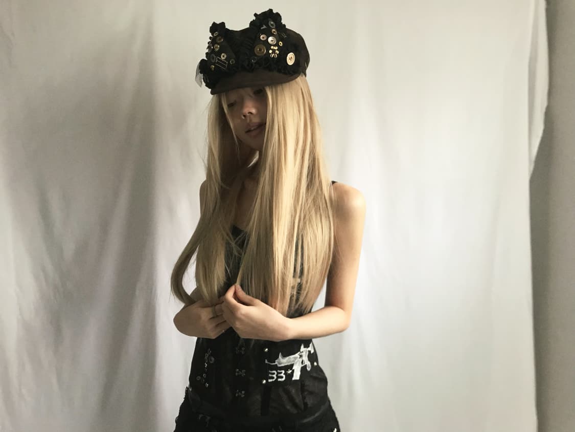 Custom🐾)Gun-tattoo collage slip top 상품이미지6