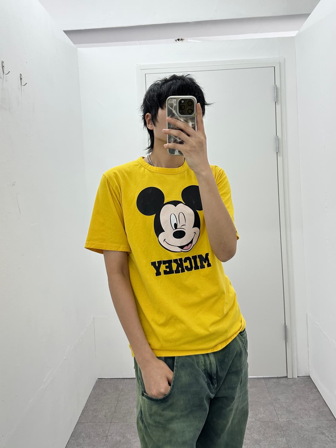 NONE vintage Mickey Mouse yellow tee 상품이미지3