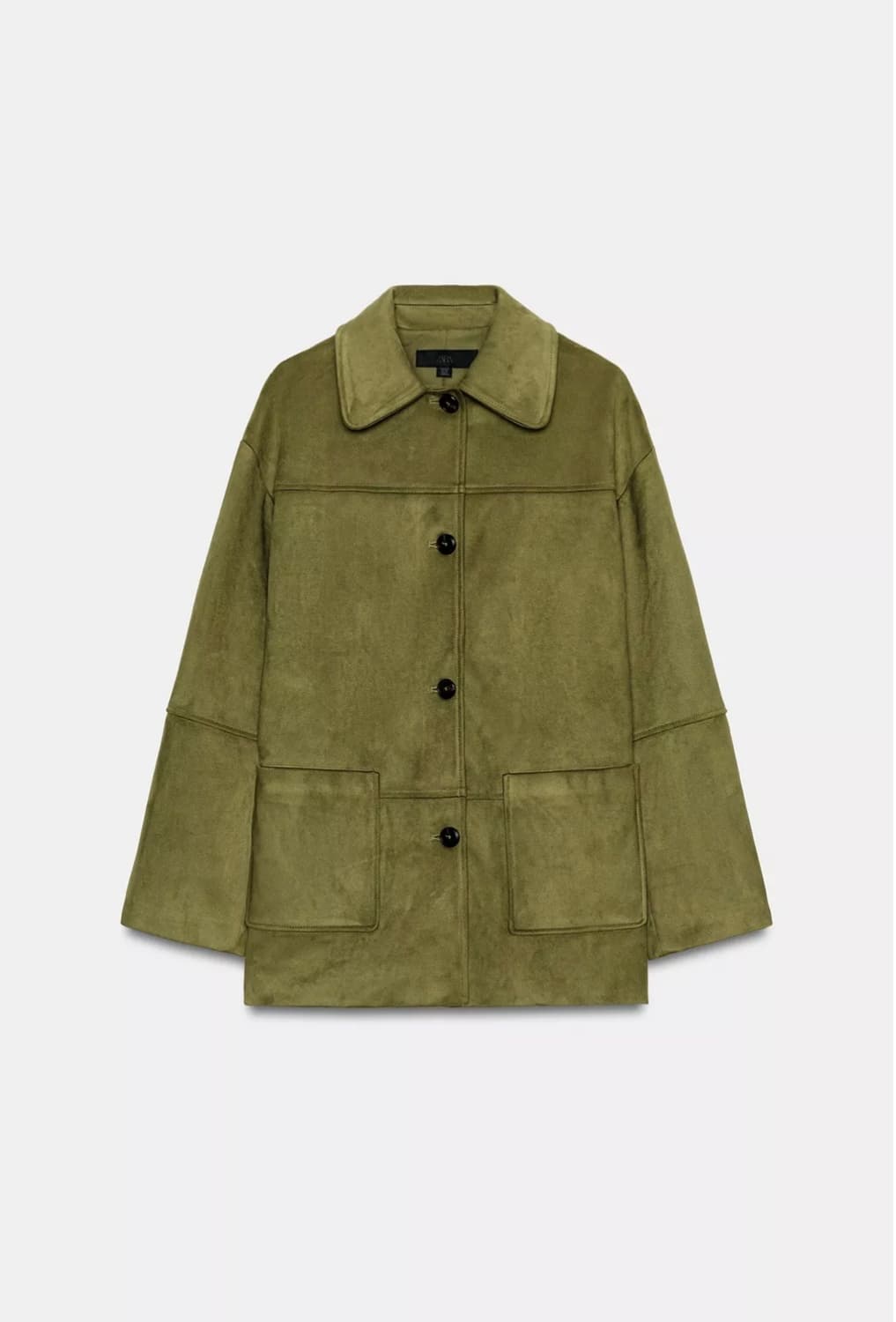 자라 페이크 스웨이드 코트 올리브 자켓 xs zara 상품이미지1