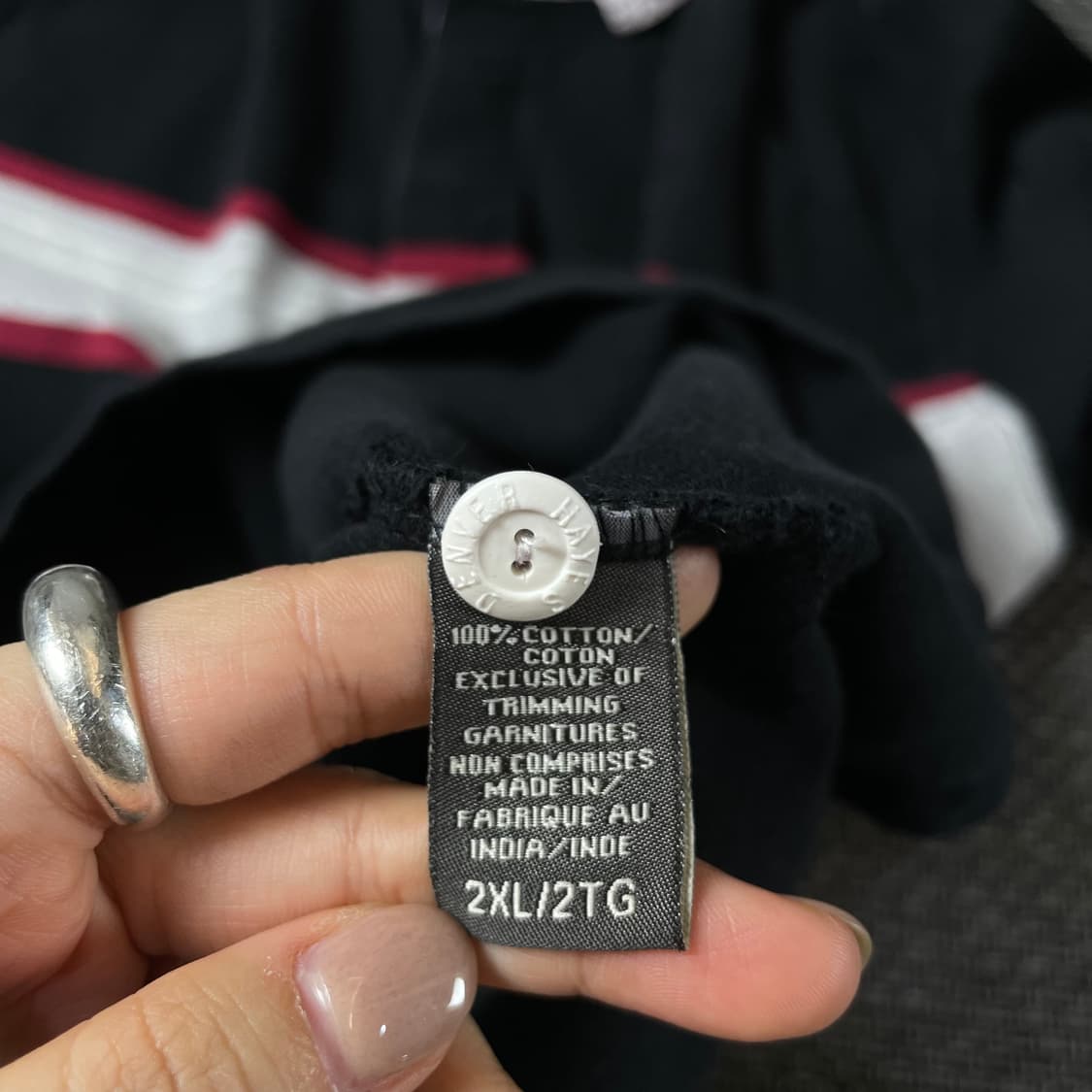 DENVER HAYES 블랙 pk 카라 단가라 긴팔 티셔츠 2XL 상품이미지8