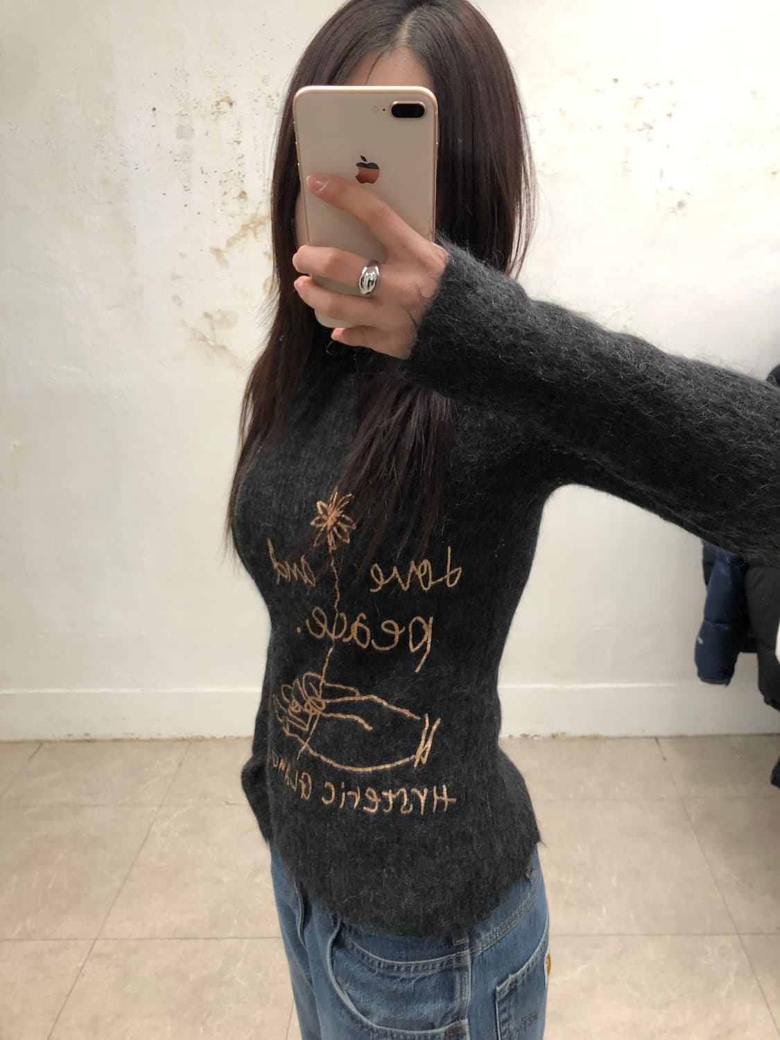 착샷O!! 히스테릭글래머 투웨이 모헤어 가디건 상품이미지3