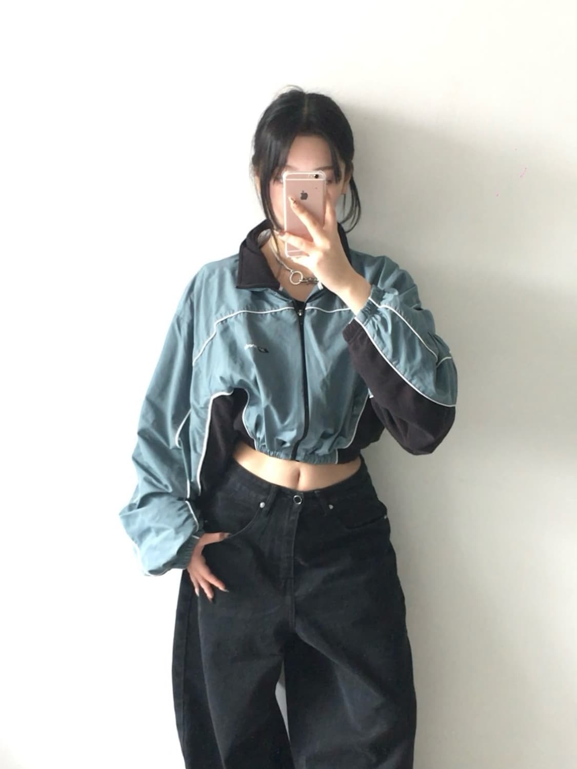 리복 커스텀 크롭 바람막이 상품이미지1