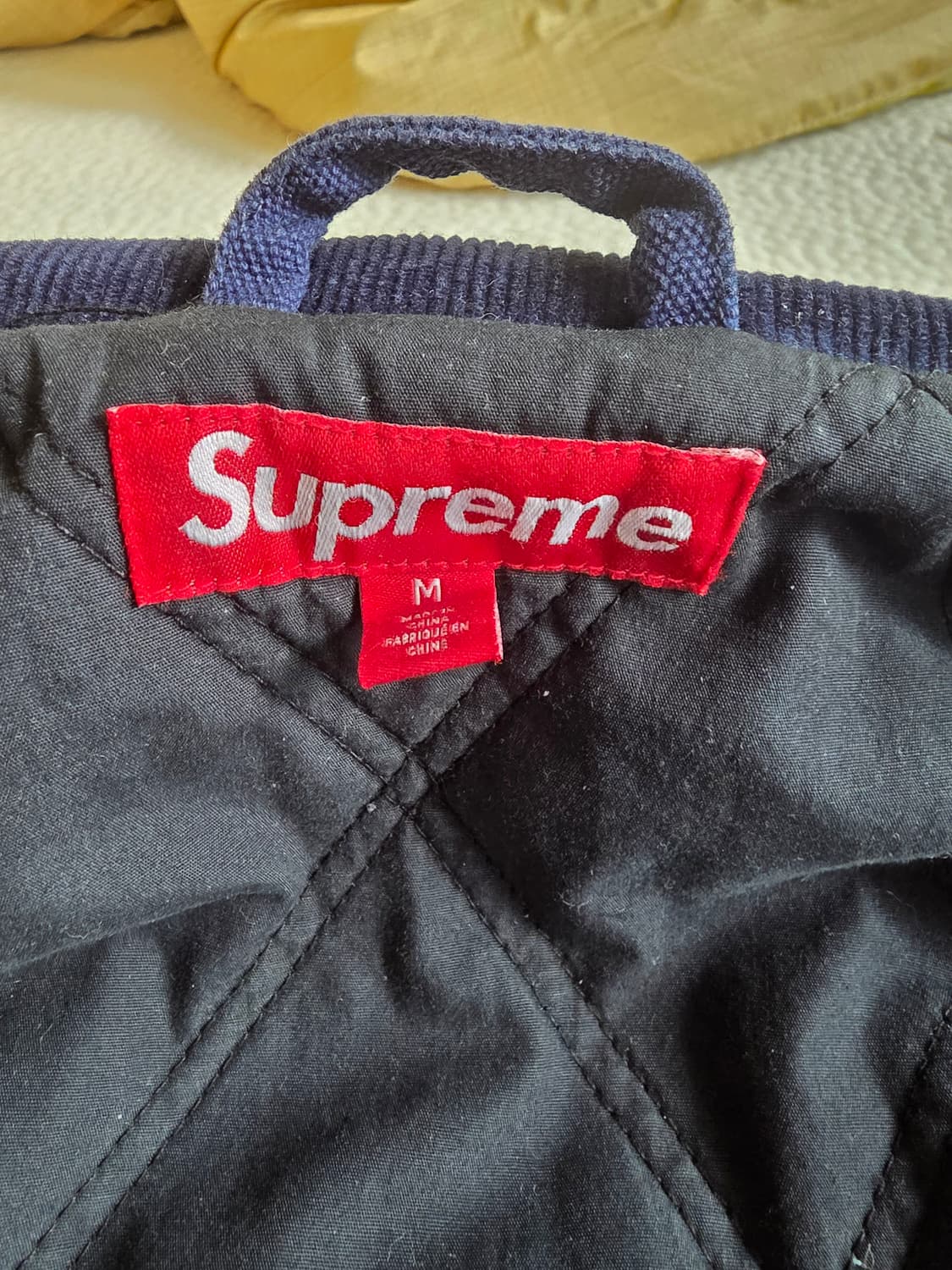 [M] 슈프림 올드 잉글리쉬 캔버스 자켓 네이비 상품이미지4