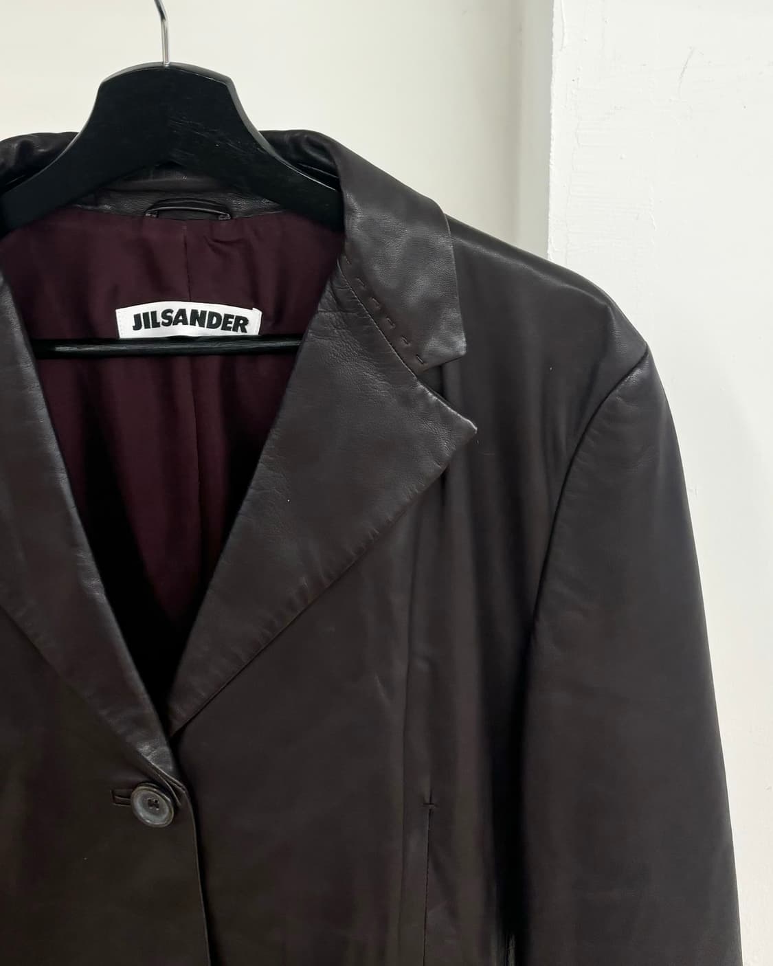 질샌더 브라운 레더 자켓 상품이미지4